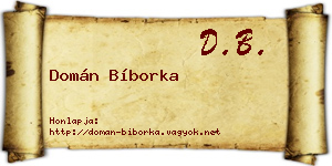 Domán Bíborka névjegykártya
